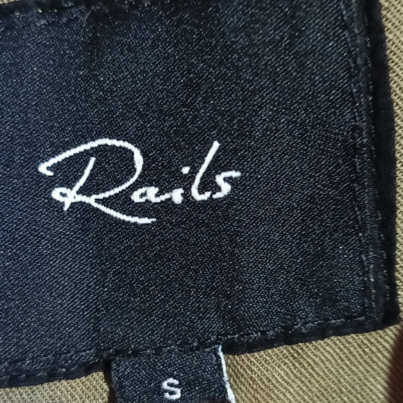 Rails Sandra Olive Black Tie Dye Button-Up Dress Shirt Lagenlook Small - Picture 8 of 12